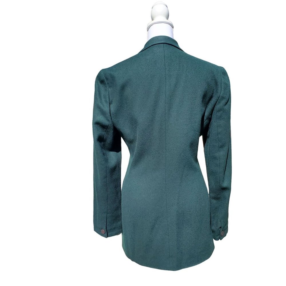 Vintage Jones New York Forest Green Wool Blazer Size 6 - Picture 2 of 10